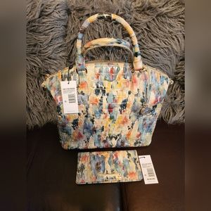 PRICE DROP!  Brahmin Set-Large Dux Satchel&Ady Wallet (Superbloom)-New w/ Tags!